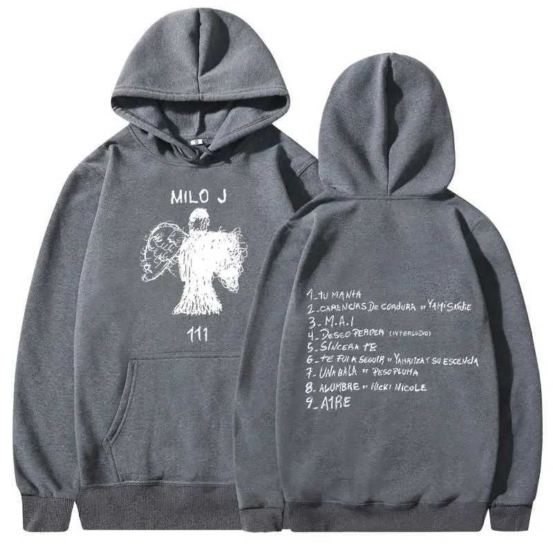 Milo J Hoodies 111 Album Merch Hooded Sweatshirts Men Women Fashion Hip Hop Vintage Long Sleeve Pullovers Fans Gift Streetwear W251021