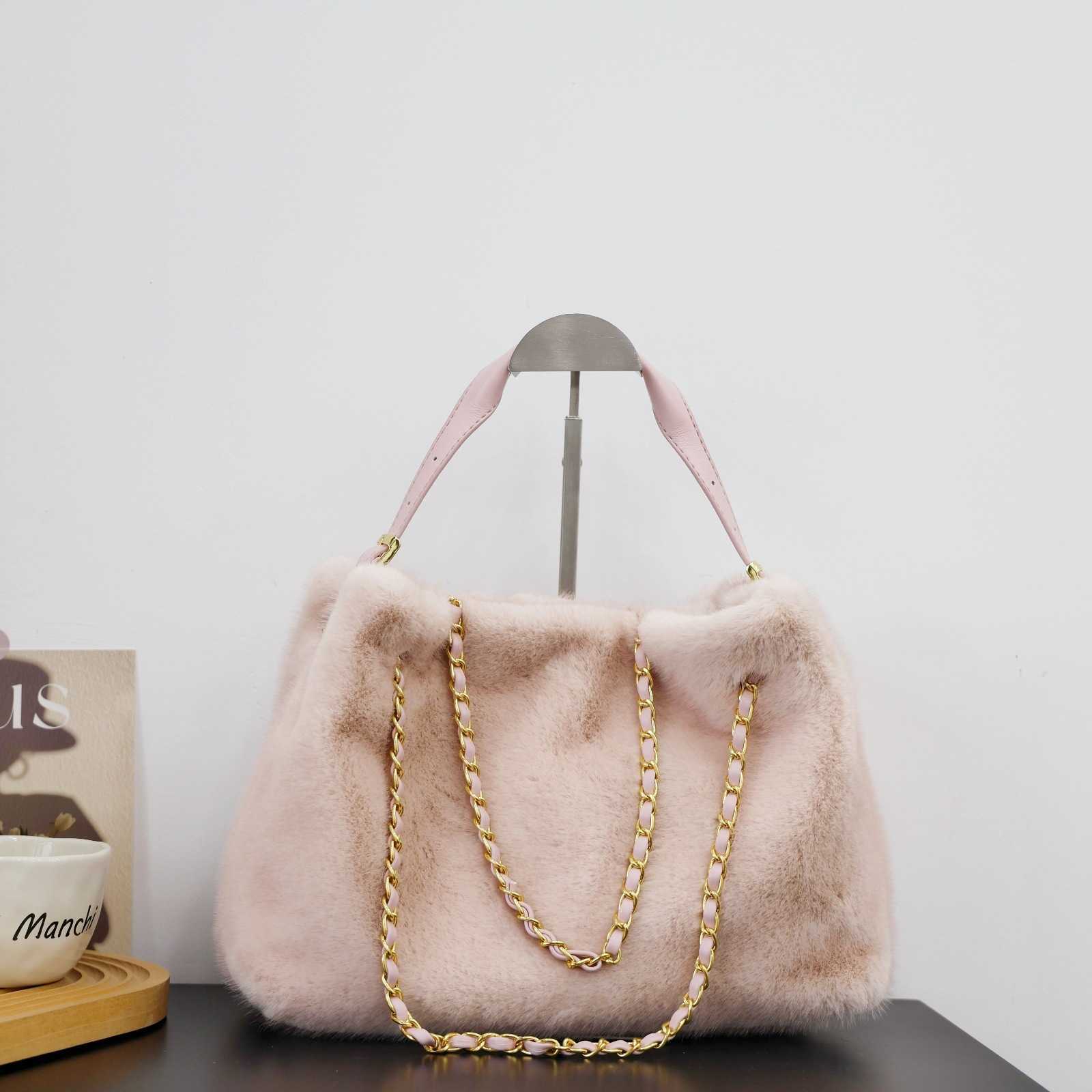 2025 Autumn Winter New Fashionable Versatile Chain Bag Niche Design Plush Bag Large Capacity Underarm Bag w727#