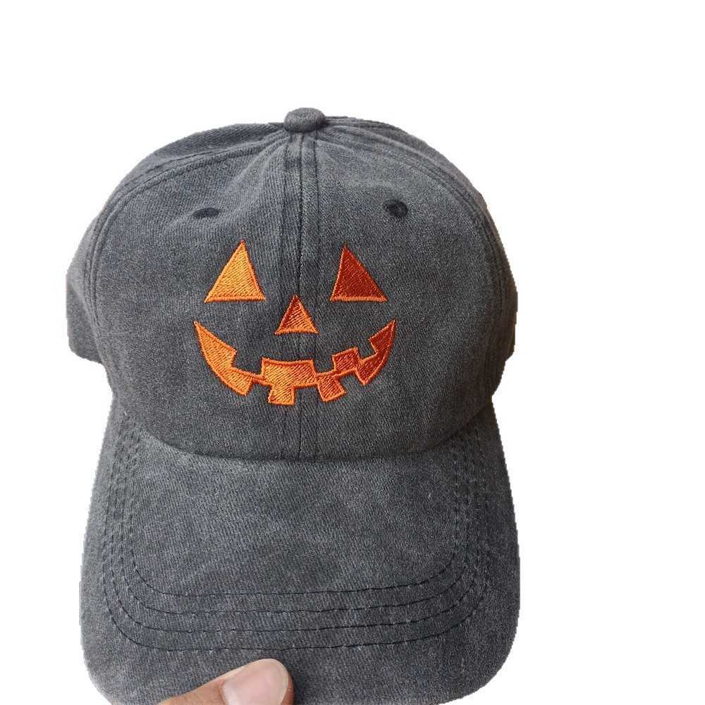 Halloween Baseball Cap Pumpkin Embroidery Duckbill Cap Costume Accessory Casual Street H251020
