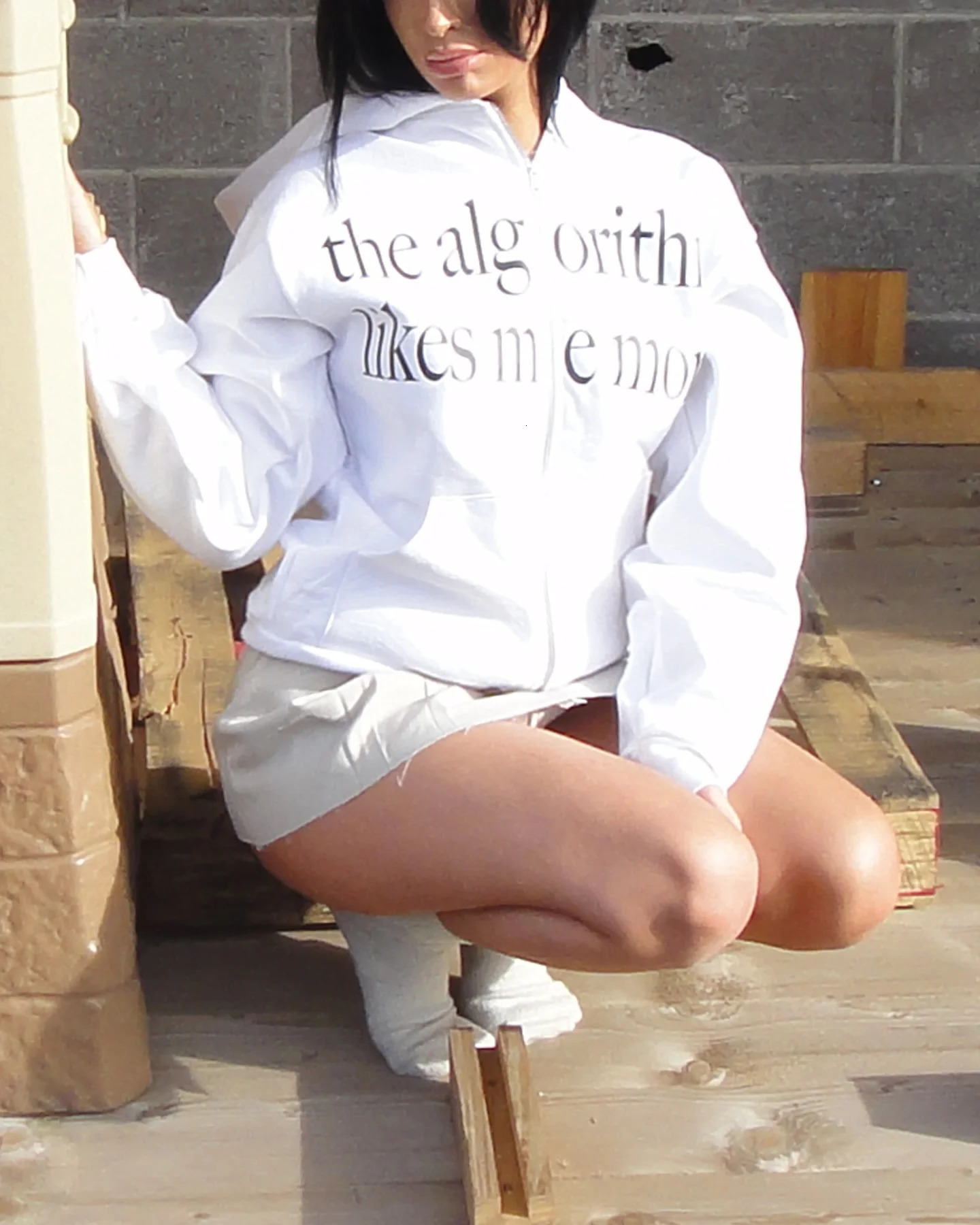 Harajuku Retro Letter Printed Women Zipper Hoodie Casual White Loose Y2K Hoodies Comfortable Cotton Woman Clothing Sweatshirt 251017