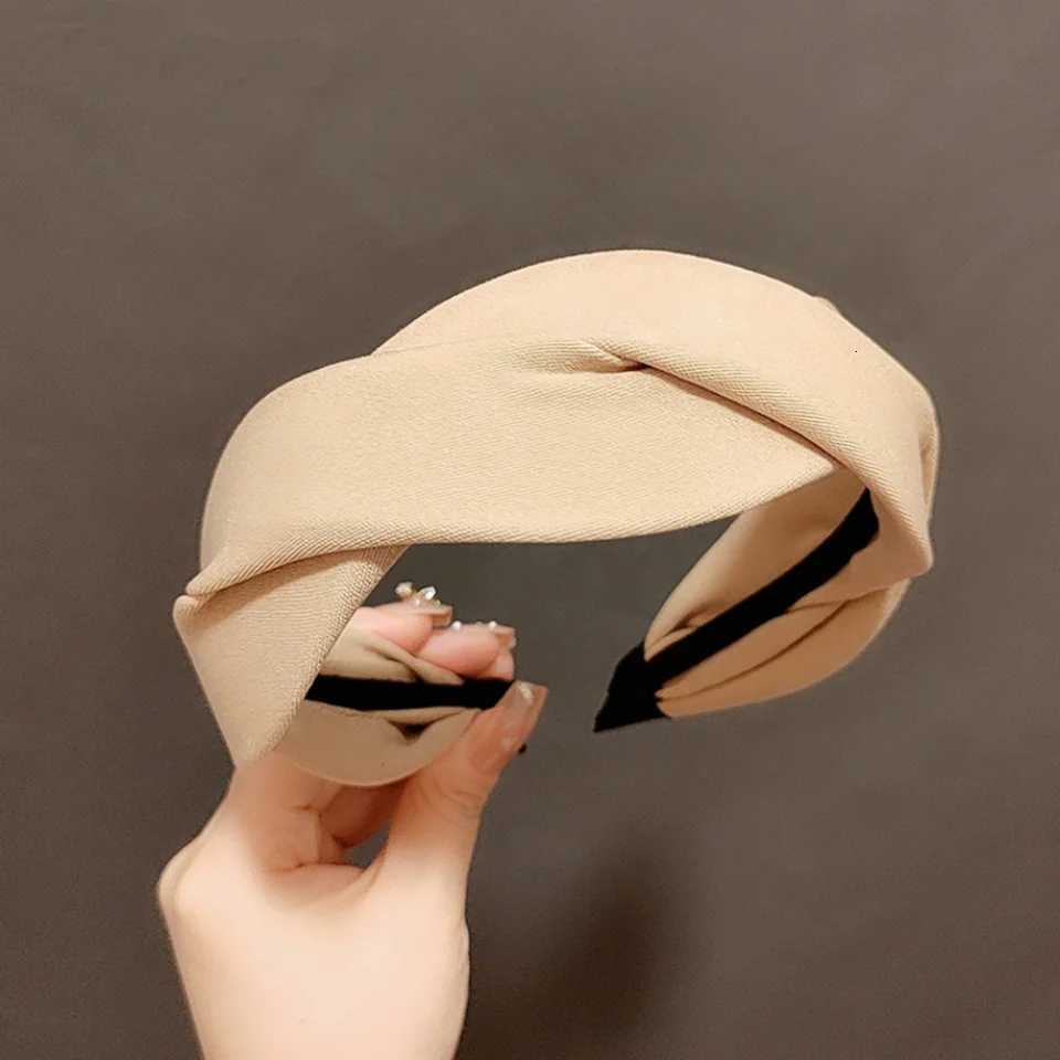New Fashion Women Headband Wide Side Braided Hairband Solid Color Turban Hair Hoop Headwear Adult Hair Accessories WholesaleW254021