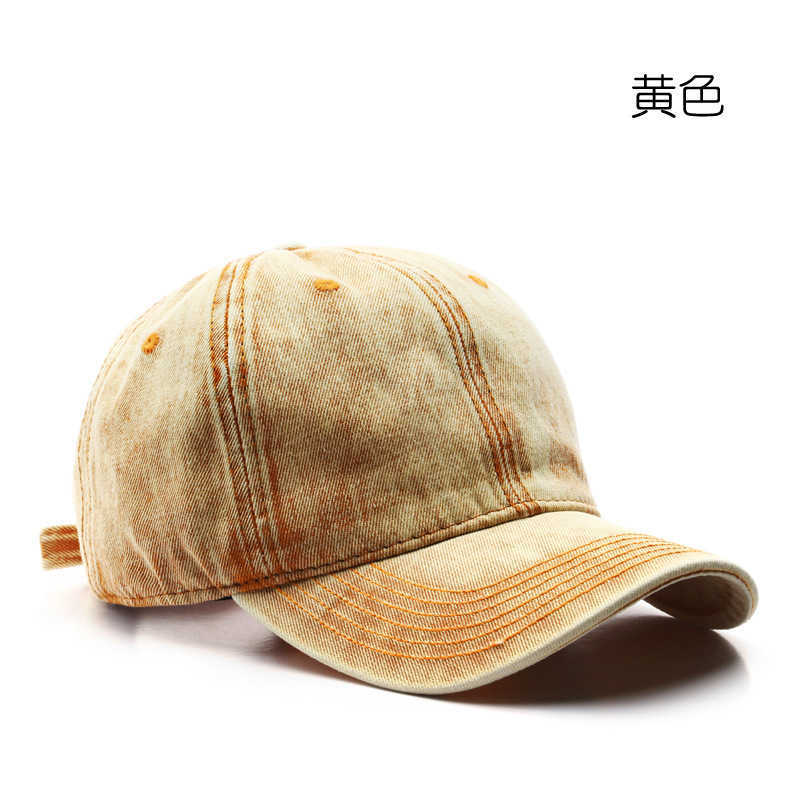 Denim Hat Mens Personality Street Washed Denim Solid Color Plain Baseball Cap Womens Sunshade Duckbill Cap H251020