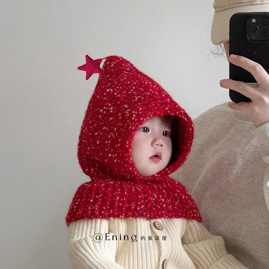 Christmas New Year Baby Hat Scarf Wrap Winter Warm Ear Protection Elf Cap for Boys Girls J251021