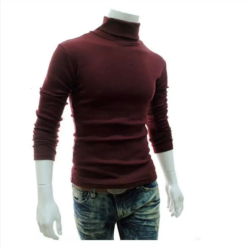 Fashion Men Sweater Solid Color Long Sleeve Turtleneck Sweater in Mens Pullovers Knitted Sweater Men Jersey Hombre Cuello 251020