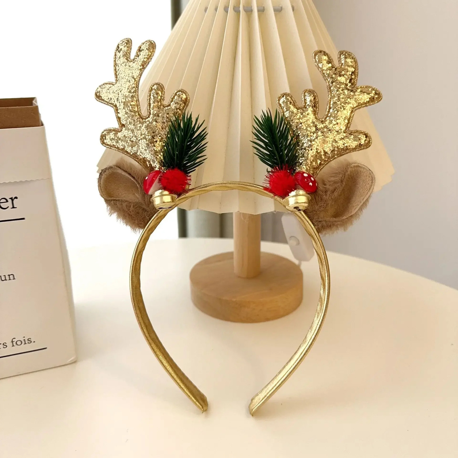 1PC Christmas Headband Reindeer Horn and Deer Ear Headwear Family Christmas Atmosphere Decoration Year Party Gift Headband 251021