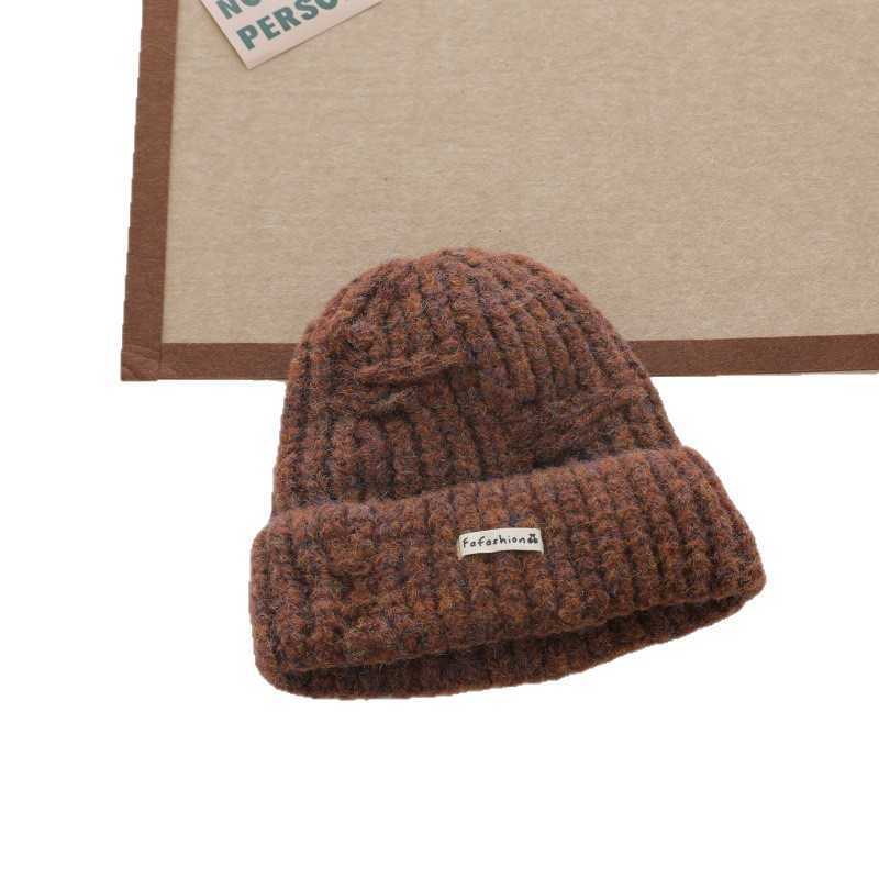 New Autumn Winter Slimming Winter Ear Protection Warm Stylish Versatile Casual Knitted Hat Beanie Large Head Circumference H251020