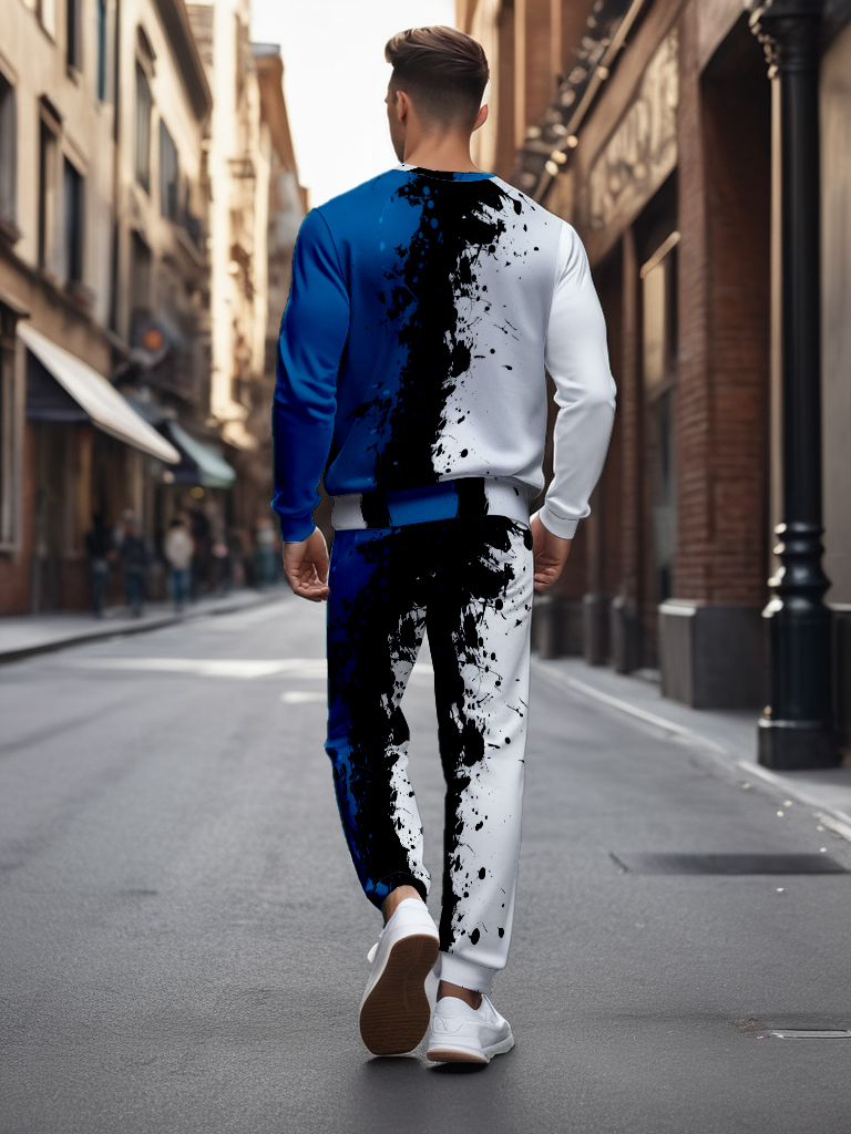 Men's Round Neck Sweatshirt Casual Long Sleeve Knitted Polyester Comfortable Blend Outdoor Recreation Brown Ankle-Length - YLWY0012