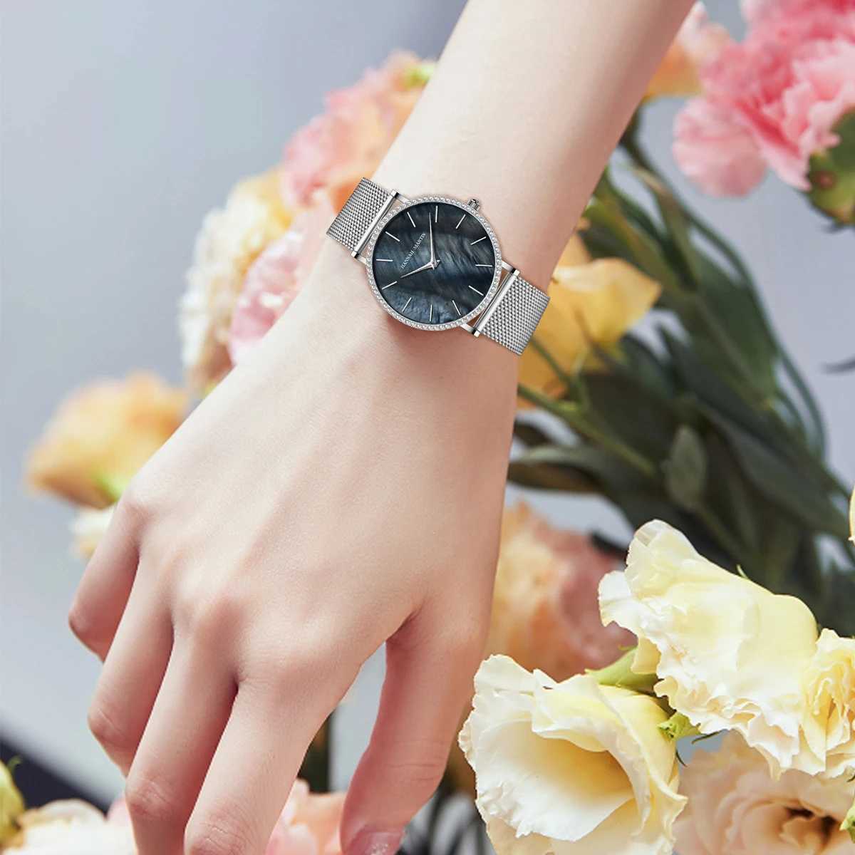 Reloj Mujer Janese Quartz Movement Luxury Women Rhinestone Stainl Steel Fashion Gift Box Waterproof Ladies WristXJ251021