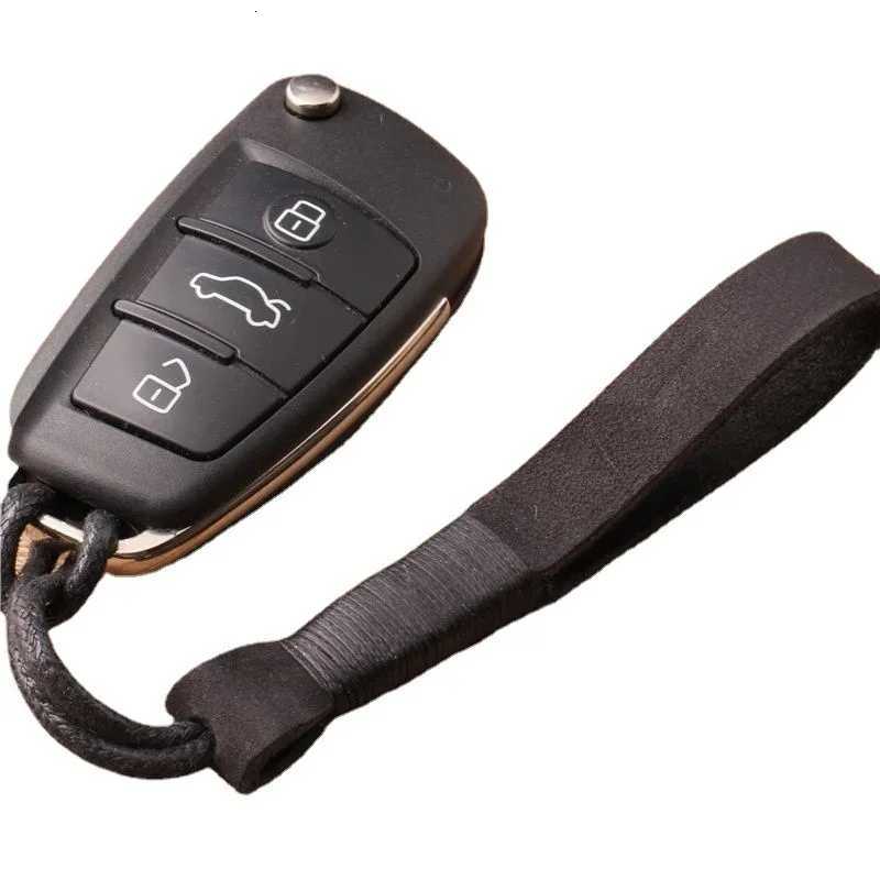 Handmade Genuine Leather Keychains Cowhide Weave Lanyard Keyring Men Women Car Key Holder Key Cover Auto Keyring Accessories W251021