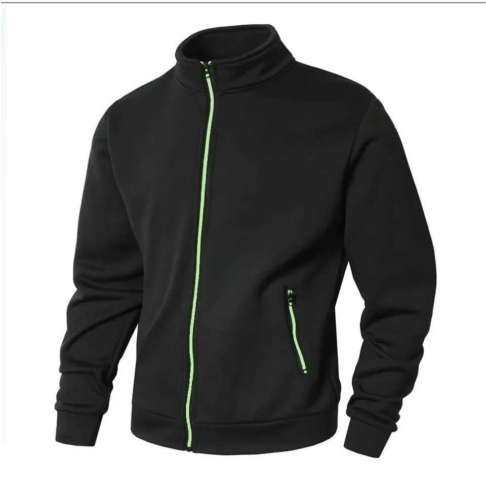 Spring Mens Lapel Sweater Zip Collar Cardigan Mens Casual Sweater Mens Clash of Colours Zip Top Jacket W251021