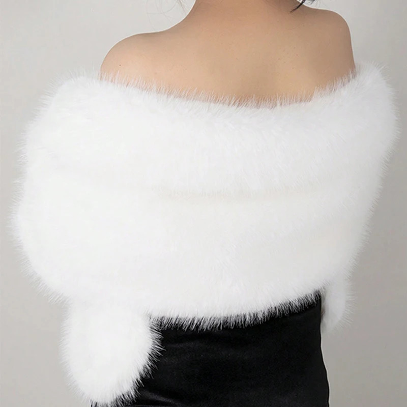 A Handmade Polyester Fox Fur Womens Fashion Shawl Wedding Party Clothing Warm Wear 251021