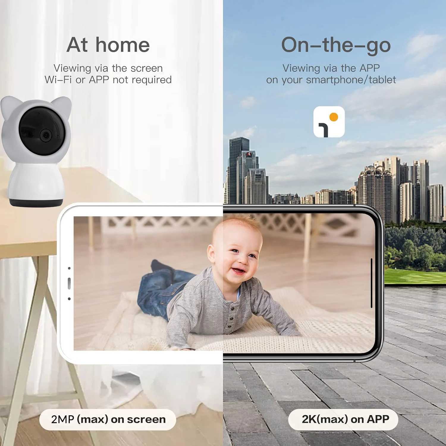 5 3MP Baby Monitor Babyphone Wireles Security Video Camera Bebe Nanny VOX HD Night Vision PTZ Lullabies Temperature Humidity J2511211