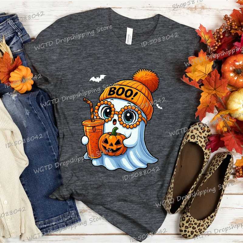 Cartoon Boo Pumpkin Halloween Short Sleeve Childrens Clothing Autumn Short Sleeve Women Men Family Matching Outfits New Tshirt L2510213ZU1