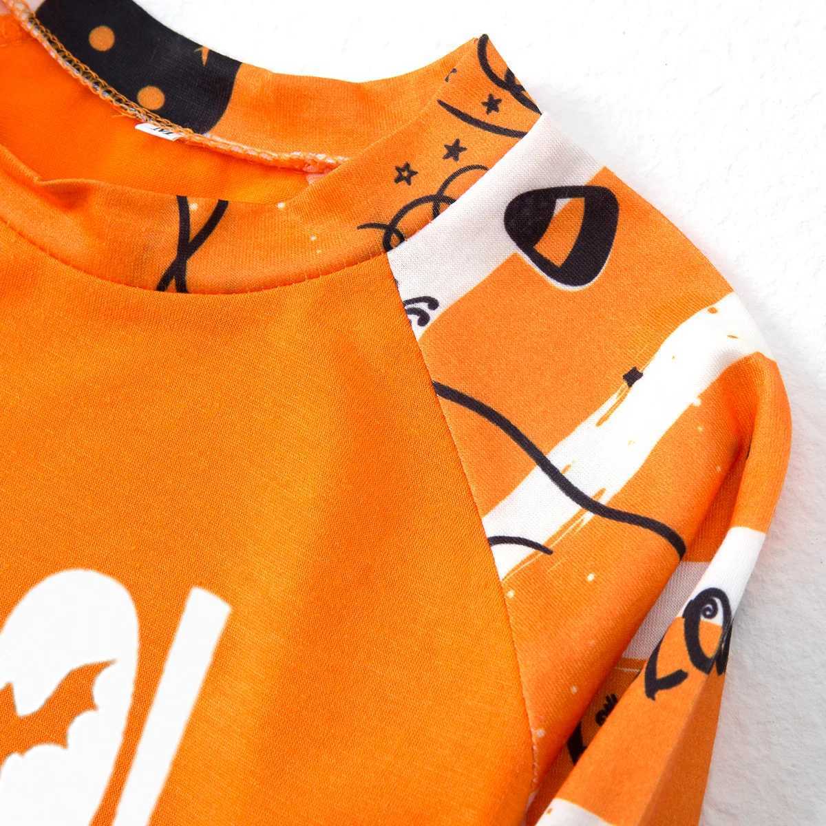 Halloween Family Matching Outfits Trick Treat Funny Glow in Dark 2 Piece Suit Kids Pajamas Baby Romper Overalls Clothing Pijamas L251021G4RE