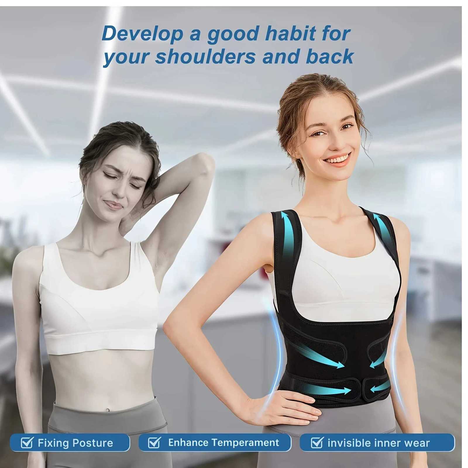 Back Brace Posture Corrector For Unisex Shoulder Straightener Adjustable Full Back Support Upper Hunchback Spine Corrector1 D251021