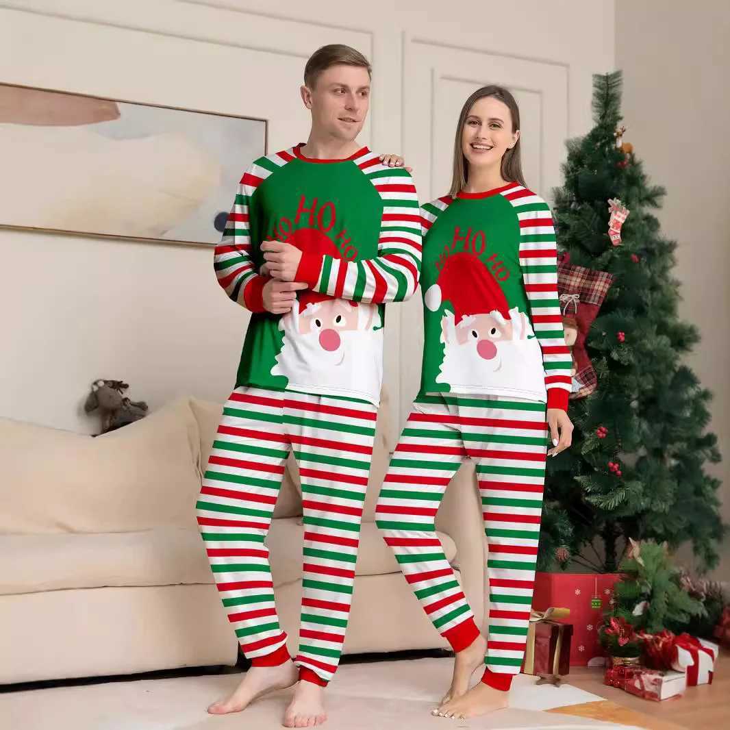 Europe and the United States 2024 new Santa Claus stripes Christmas family home clothing pajamas new set L2510211RN3