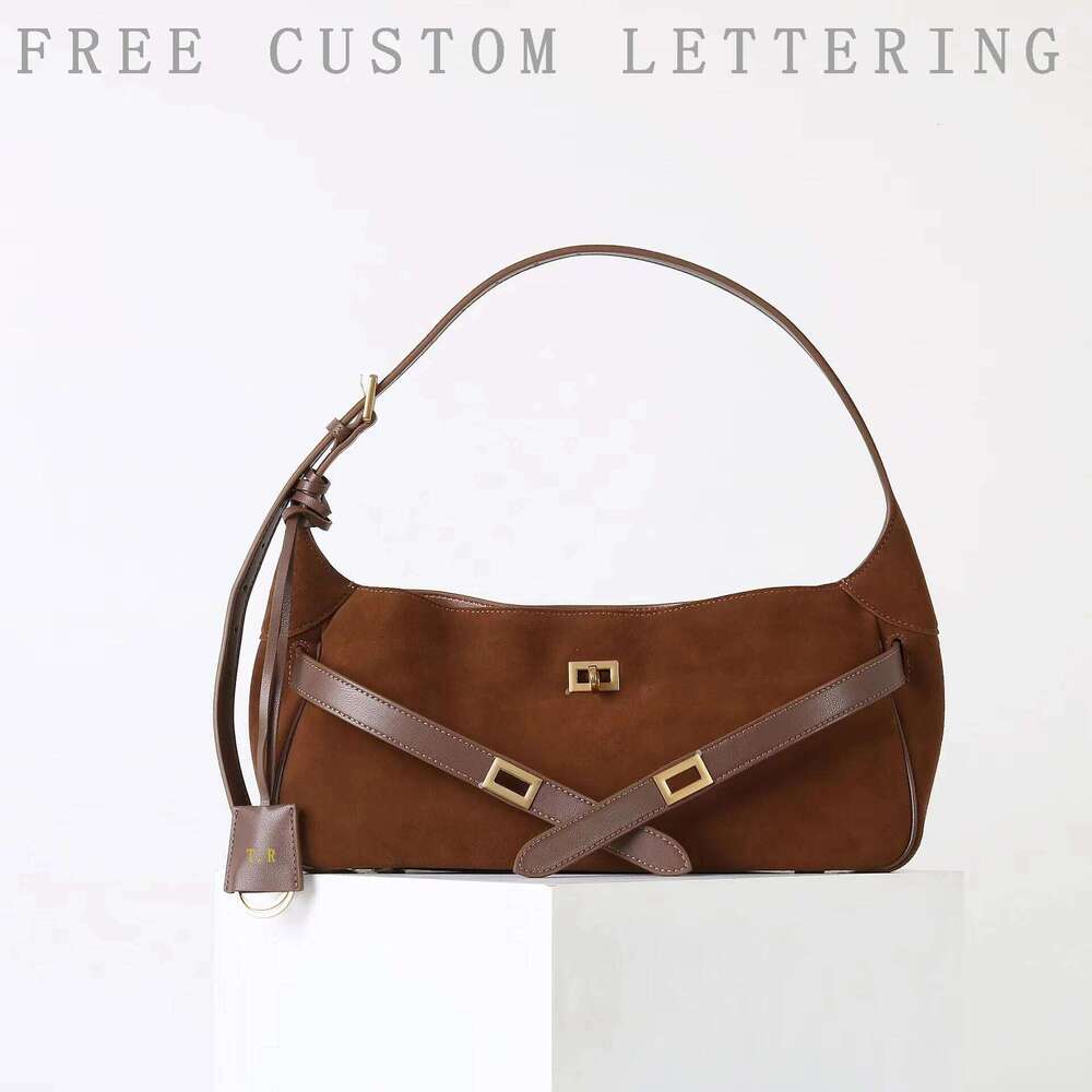 Matte Cowhide Armpit Autumn Winter New Niche Large Capacity Tote Vintage Lock Buckle Shoulder Crossbody Women's Bag Suotong1021