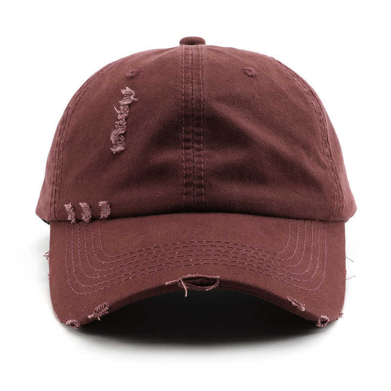 Womens Spring and Autumn Solid Color Distressed Baseball Cap Outdoor Mens Travel Personality Sun Protection Shade Baseball Cap H251020