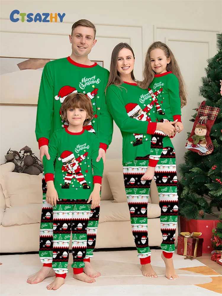 Christmas Family Matching Outfits Mom Dad Kids 2 Pieces Pajamas Set Baby Casual Loose Sleepwear Xmas Family Look Pyjamas L251021ZXMN