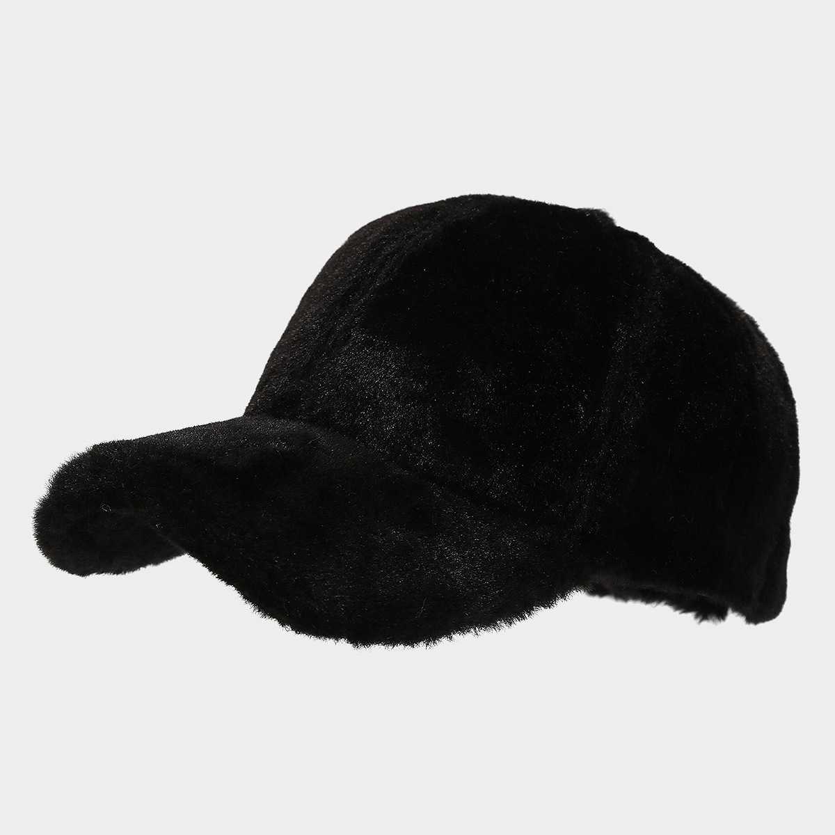 Winter Simple Solid Color Thickened Duckbill Cap Women Plush Coldproof Casual Baseball Cap Men Outdoor Sunshade Hat H251020 AKKB