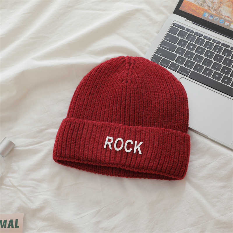 Style Letter Embroidered Wool Hat for Women Winter Fleecelined Thickened Warm Knitted Hat Autumn Winter Versatile Style H251020