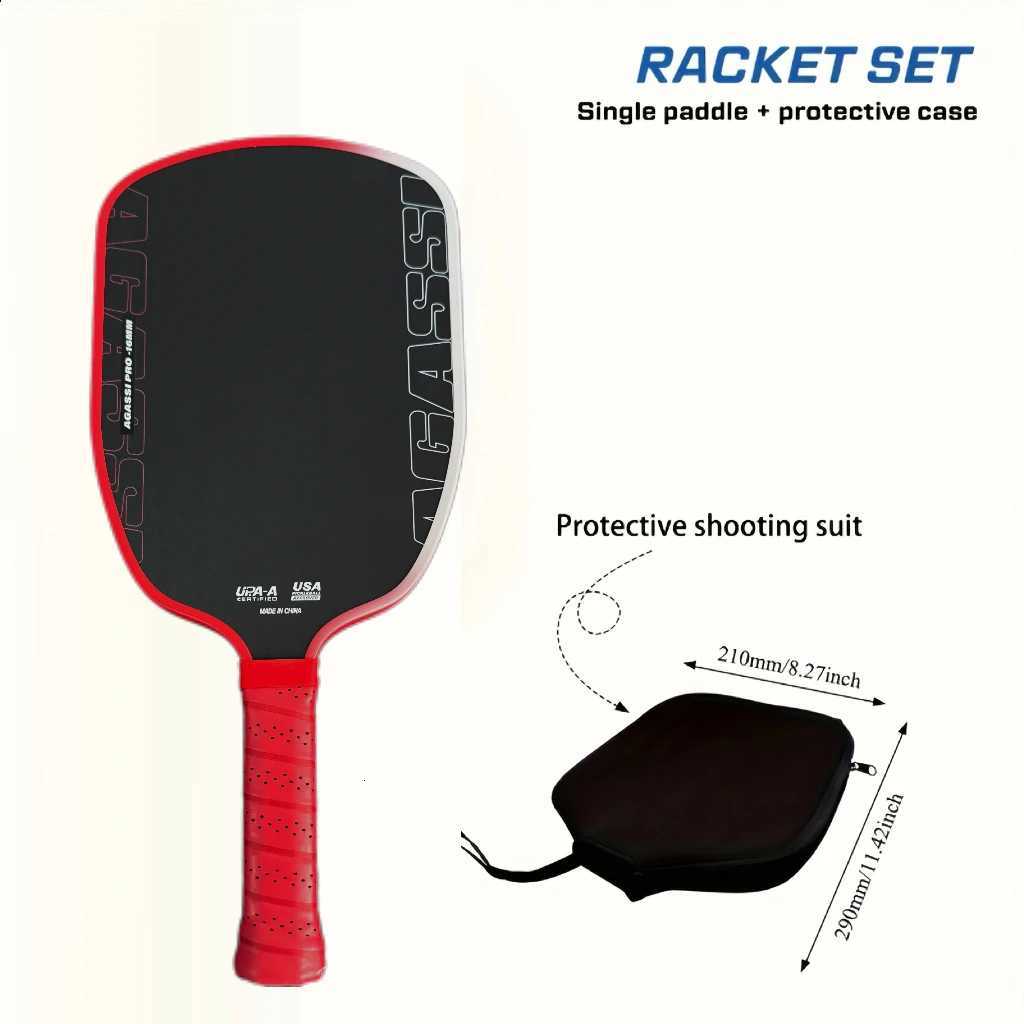 Agassi Pro IV 6mm Pickleball Paddle GEN 4 TFP Foam Core T700 Carbon Fiber Pickleball Rackets Increases Spin Control W251021