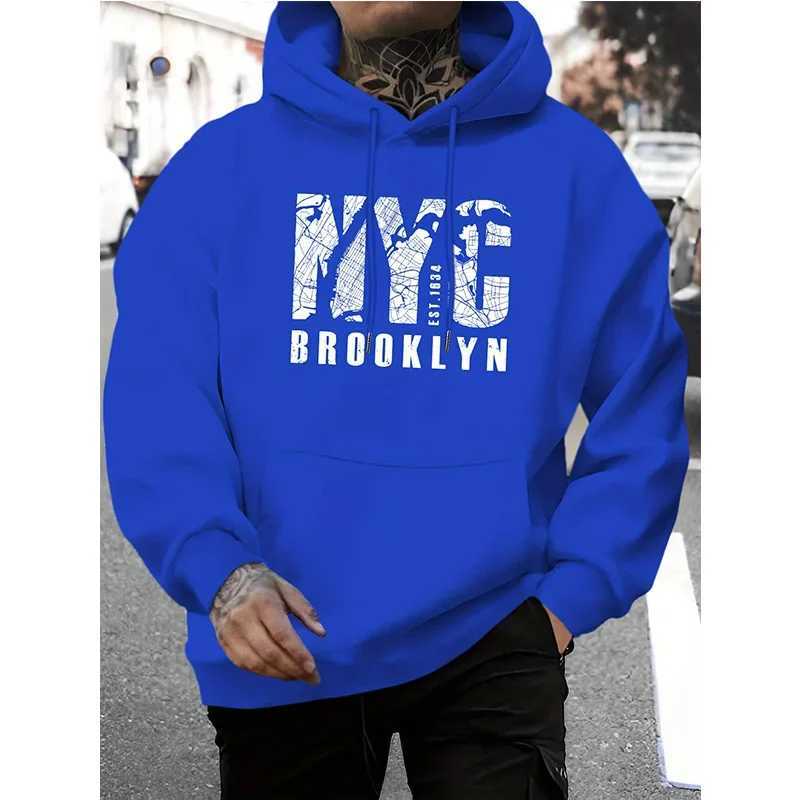 Mens casual fashion highend quality NYC print Autumn Winter thick warm street fashion hoodie W251021