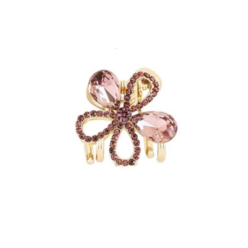 Purple Crystal Rhinestone Flower Hair Grip Highend Top Clip Mini Side Bang Clip Princess Hair Clip Womens Hair AccessoriesW254021