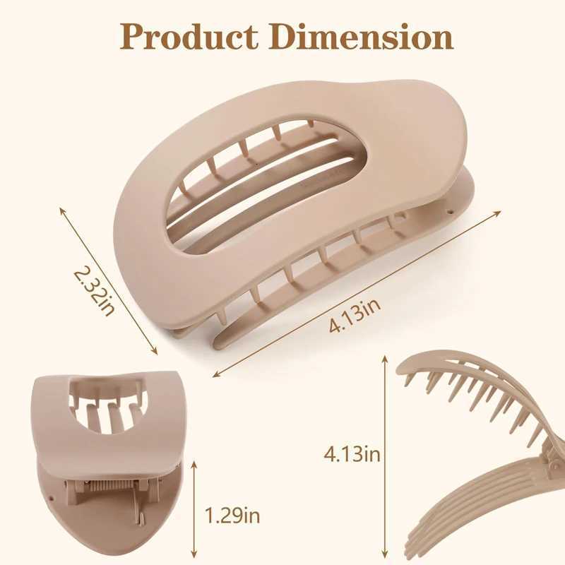 Fashion Oval Flat Hair Clips for Women New Design Leopard Large Flat Round Claw Clip French Concord Hair Clips Hair AccessoriesW254021