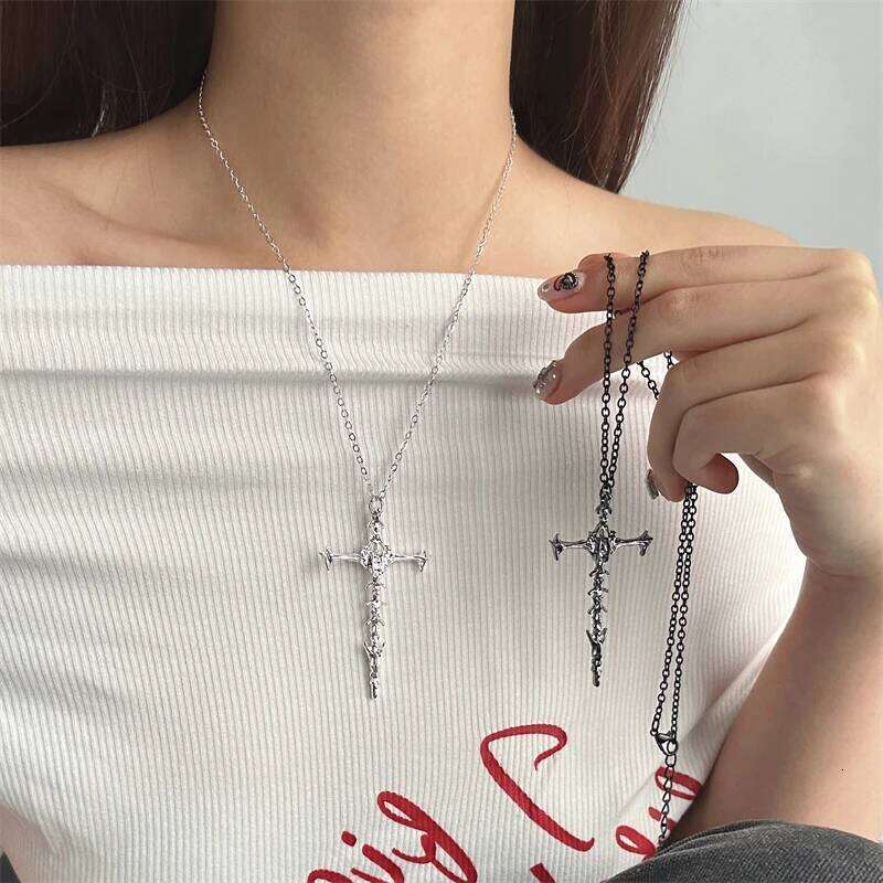 New Hip Hop Vintage Cross Necklace Unique Design Stainless Steel Goth Necklaces Fine Jewelry Gift For Women Men Wholesale