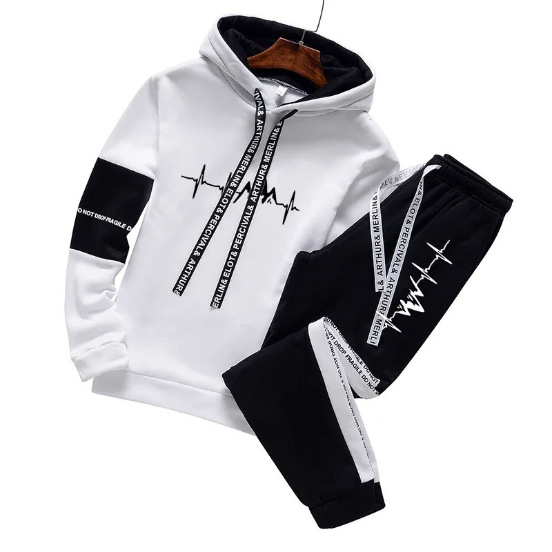 Mens Tracksuit Casual Classic Hooded Sweatshirt Jogging Clothing High Quality Simplicity Versatile Printing Tops Pants Suit 251104