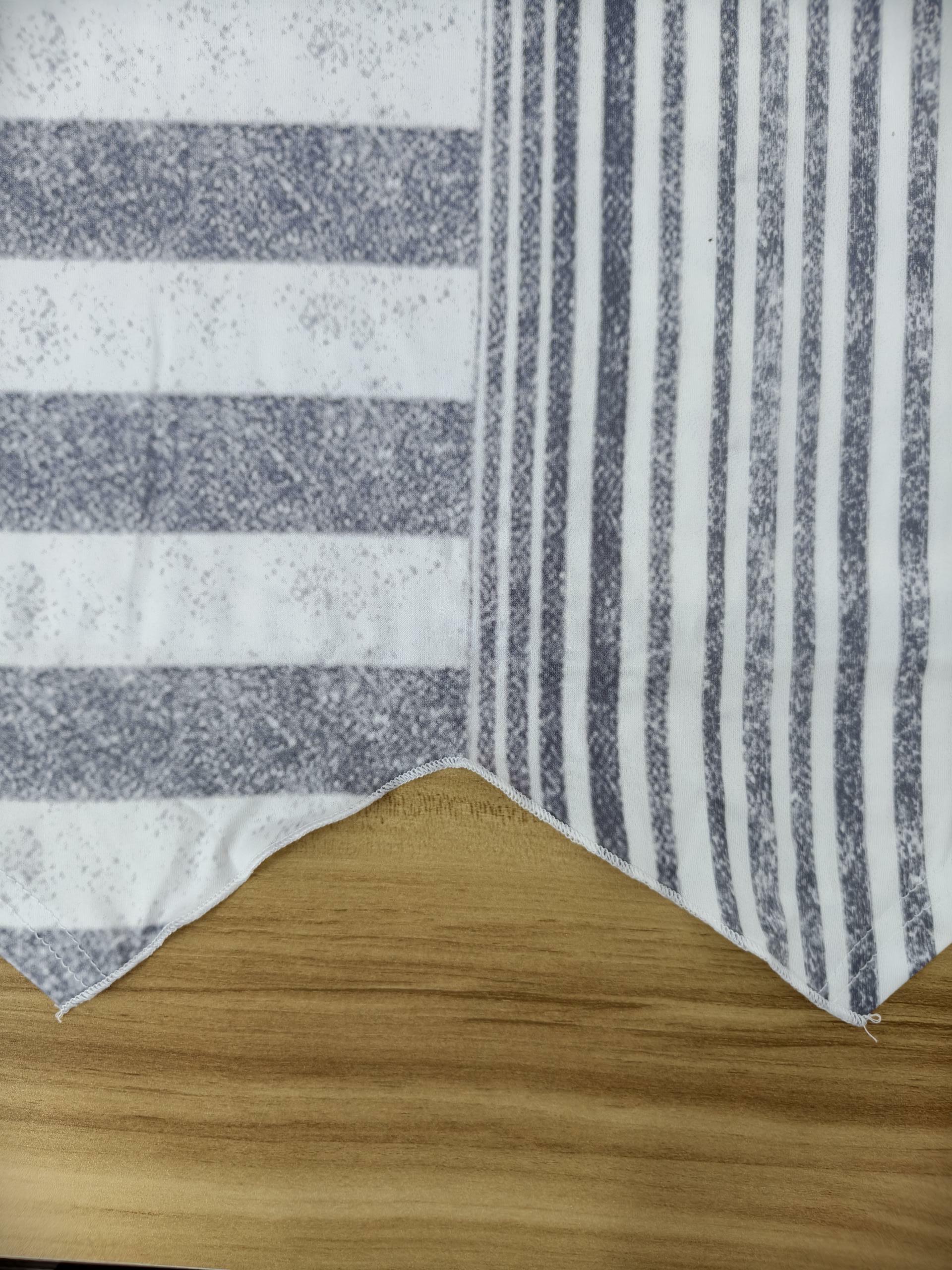 Women's New Fashion Striped Printed V-Neck Daily Casual Long Sleeve T-Shirt, Milk Silk Versatile Top-CF51068