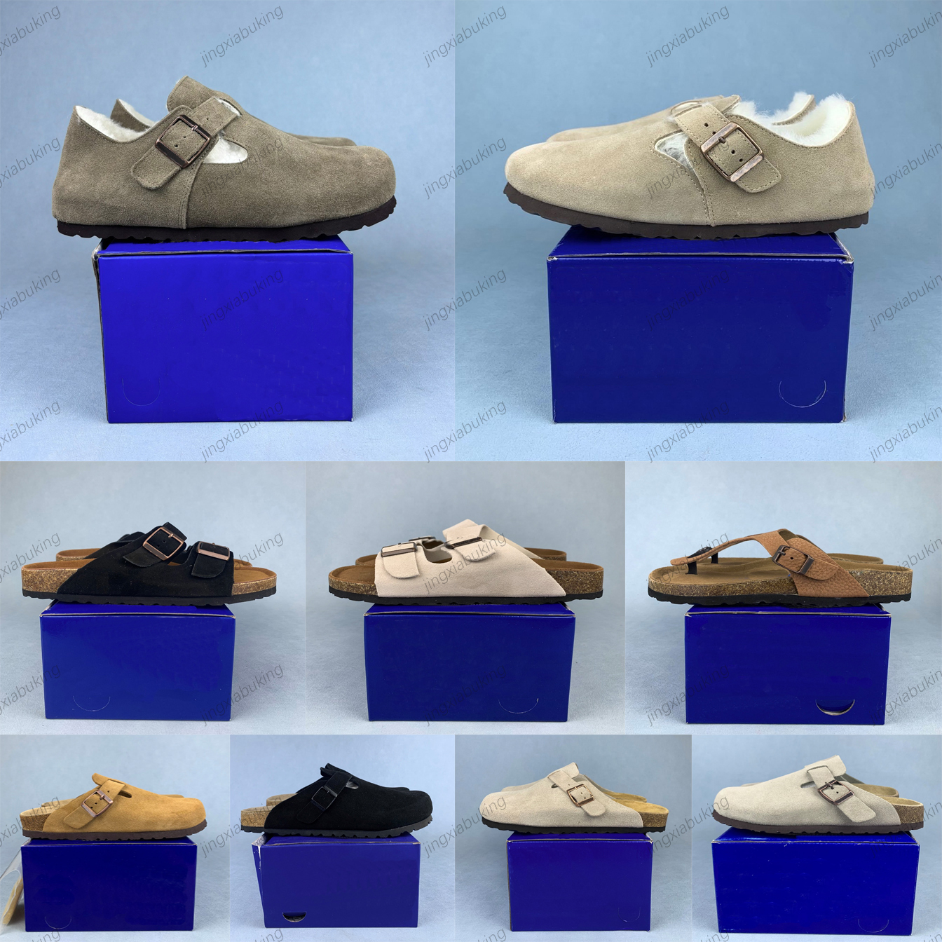 Clog Slippers Designer Clogs Sandals Autumn and winter Womens Mens Cork Slides Suede Leather Pantoufle Flip Flops Casual Scuffs Beach Shoes Size 35-45