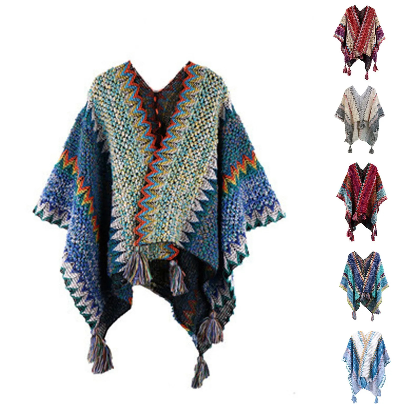 Winter Poncho Coat Women Outfits Casual Chaqueta Mujer Loose Sweater Clothing Vintage Pull Femme Knitted Cardigan Woman Jackets 251021