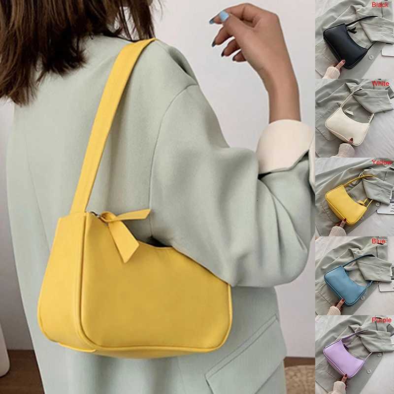 Retro Soft PU Leather Women Shoulder Underarm Bags Casual Solid Color Small TopHandle Handbags Ladies Fashion Shoulder BagsXJ251021