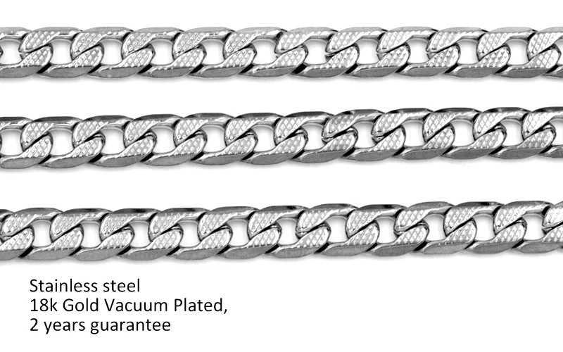 LUXUSTEEL Silver Color Cuban Curb Chains For Women Men Stainless Steel Necklace 6mm8mm10mm Mixed Long Necklaces Punk JewelryXJ251018