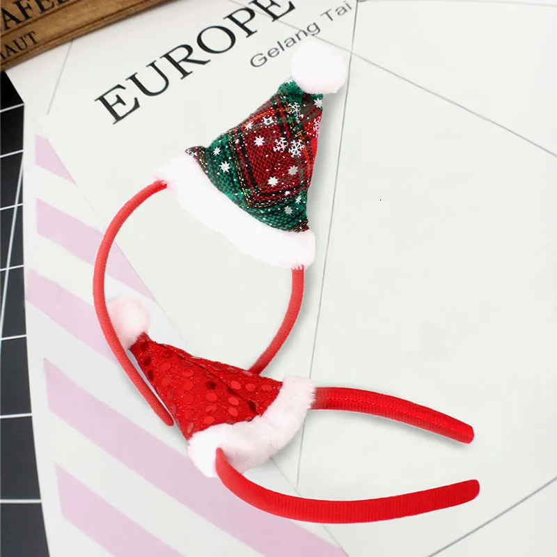 Cute Christmas Headband Headpiece Christmas Accessories Serves Head Santa Headband Children Hairband Xmas Party Decor Props 251021