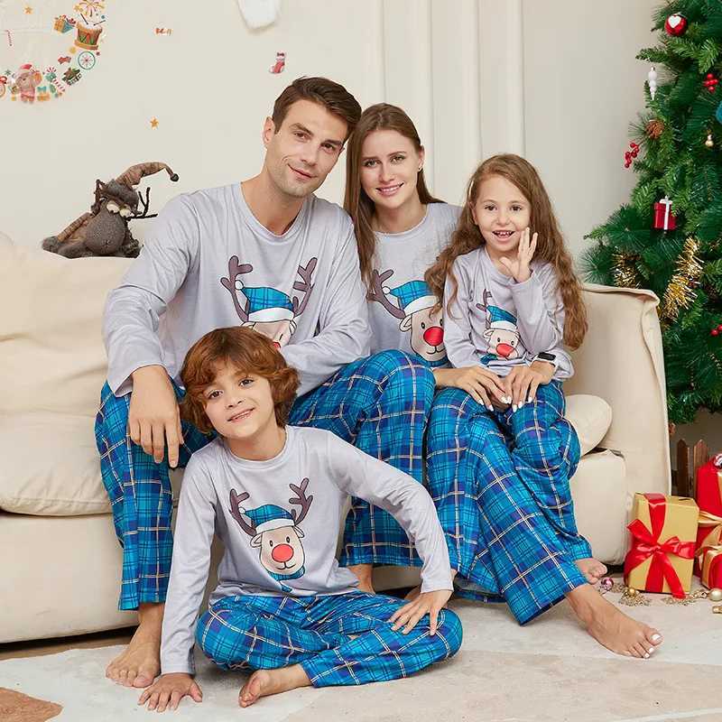 Xmas Gift Mom Daughter Dad Son Matching Pajamas Set Baby Romper Family Christmas Pjs Soft Cute Elk Print Sleepwear Holiday Look L2510216CDJ