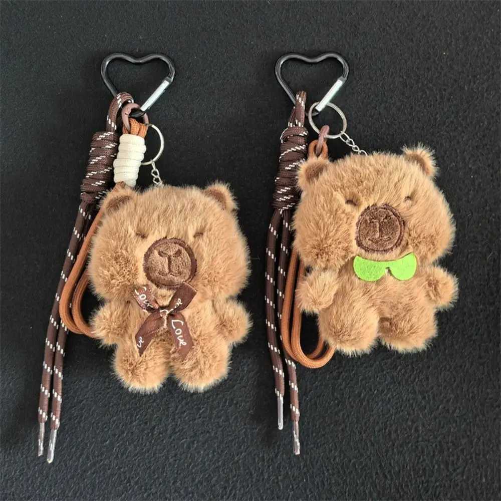 PP Cotton Plush Capybara Keychain Fluffy Collection Capybara Plush Doll Pendant Cartoon Soft Kapybara Key Chain Children Girl J251121