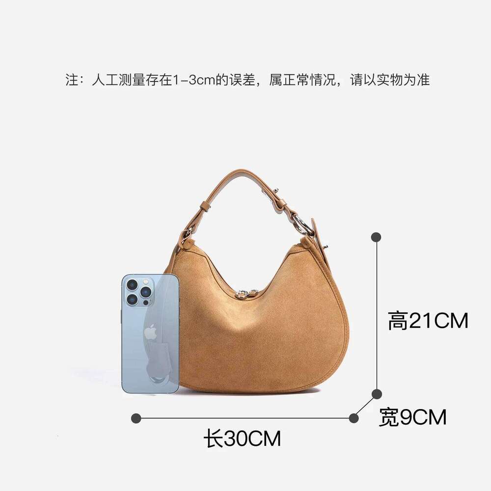 Frosted Cowhide Dumpling New Niche Design Suede Vintage One-Shoulder Crossbody Bag Fashionable Ladies Handbag 251021