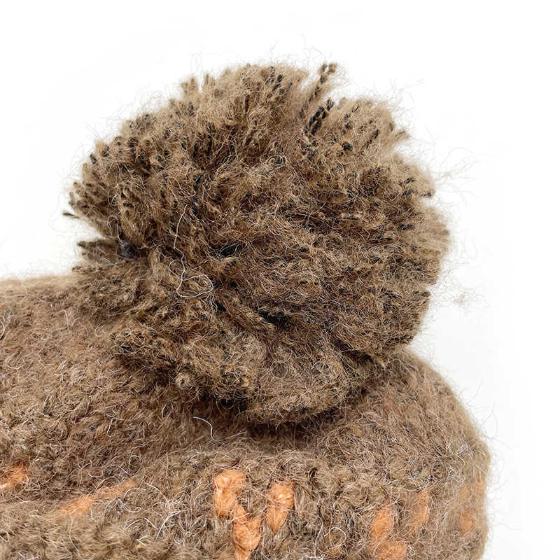 Melard Series Jacquard Knitted Hat Versatile Slimming Thickened Warm Ear Protection Knitted Hat with Lining H251020