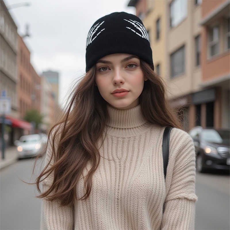 Men and Women Outdoor Personality Casual Street Cold Hat Hip Hop Trend Acrylic Jacquard Warm Knitted Hat H251020