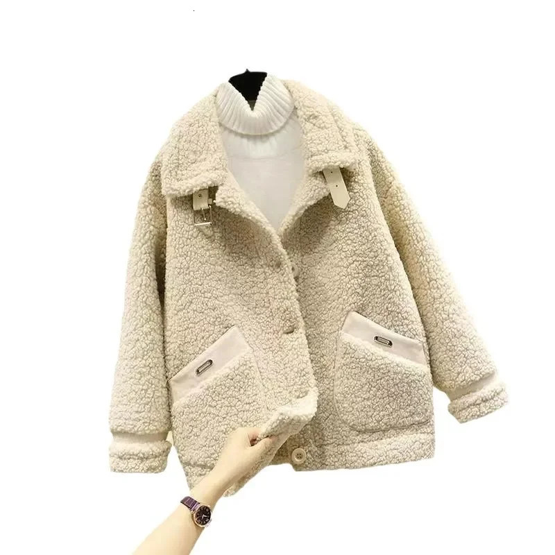 Lamb Fur Short Jacket Womens Of The Season Autumn Winter Korean Style Integrated Particle Fleece Compact Size Vers 251021