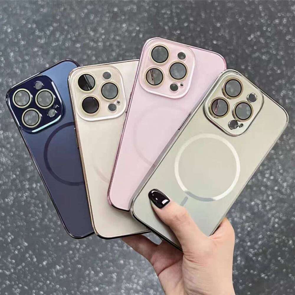 Nano Frosted Magsafe Lens Glass Protect Case For Iphone 17 Air 16 15 14 13 12 Pro Max Magnetic Wireless Charge Cover iphone 17 case