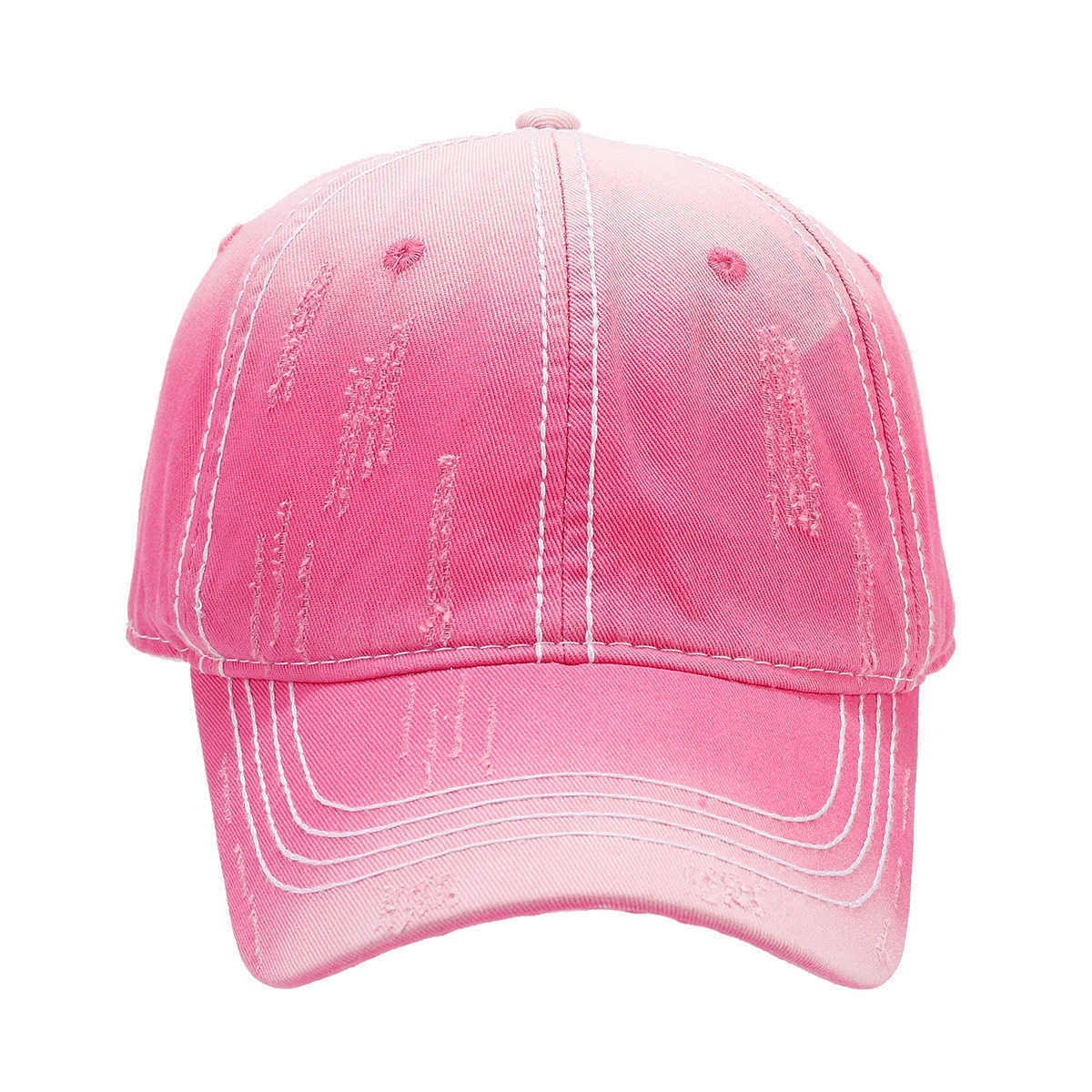 Spring Summer Outdoor Washed Frayed Soft Top Mens Baseball Cap Fashion Gradient Versatile Duckbill Cap for Women H251020