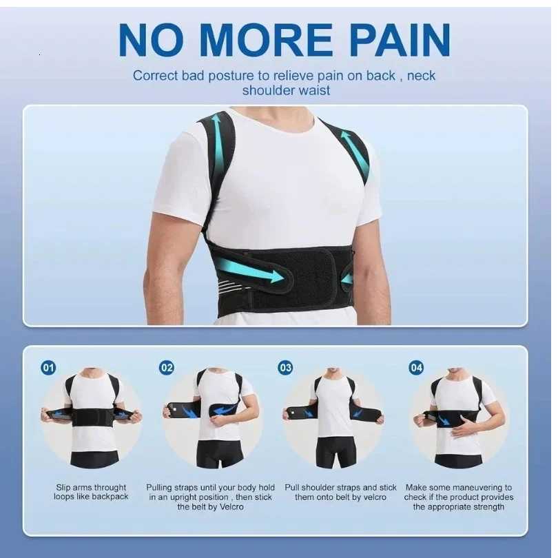 Back Shoulders Support Posture Corrector for Females Gym Rehabilitationequipment Yoga Back Belts Corset Lumbar Back Corrector1 D251021