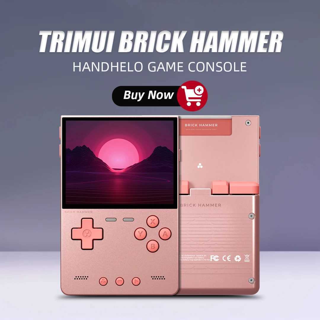AMPOWN TRIMUI BRICK HAMMER Handheld Game Console Retro Video Games 32 I Screen Full Metal CNC Linux System Portable GamingM251111