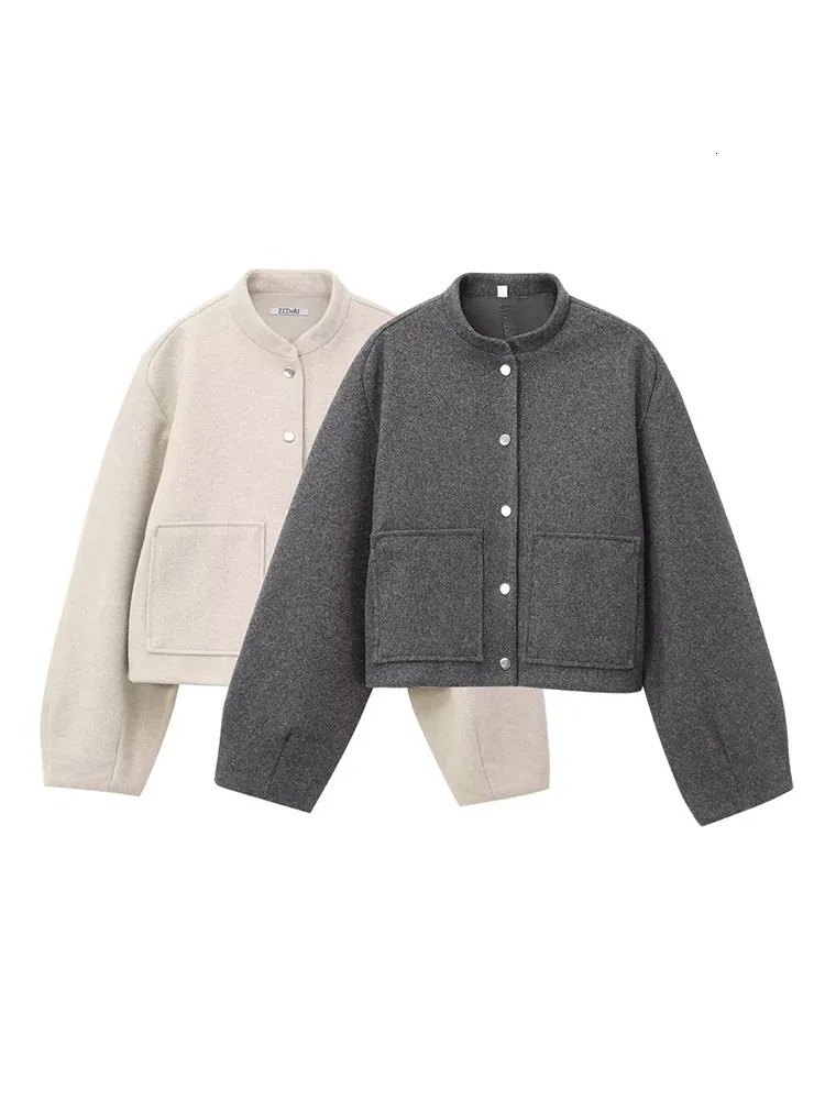 womens fashion longsleeved standup collar versatile casual baseball jacket short pilot 251021