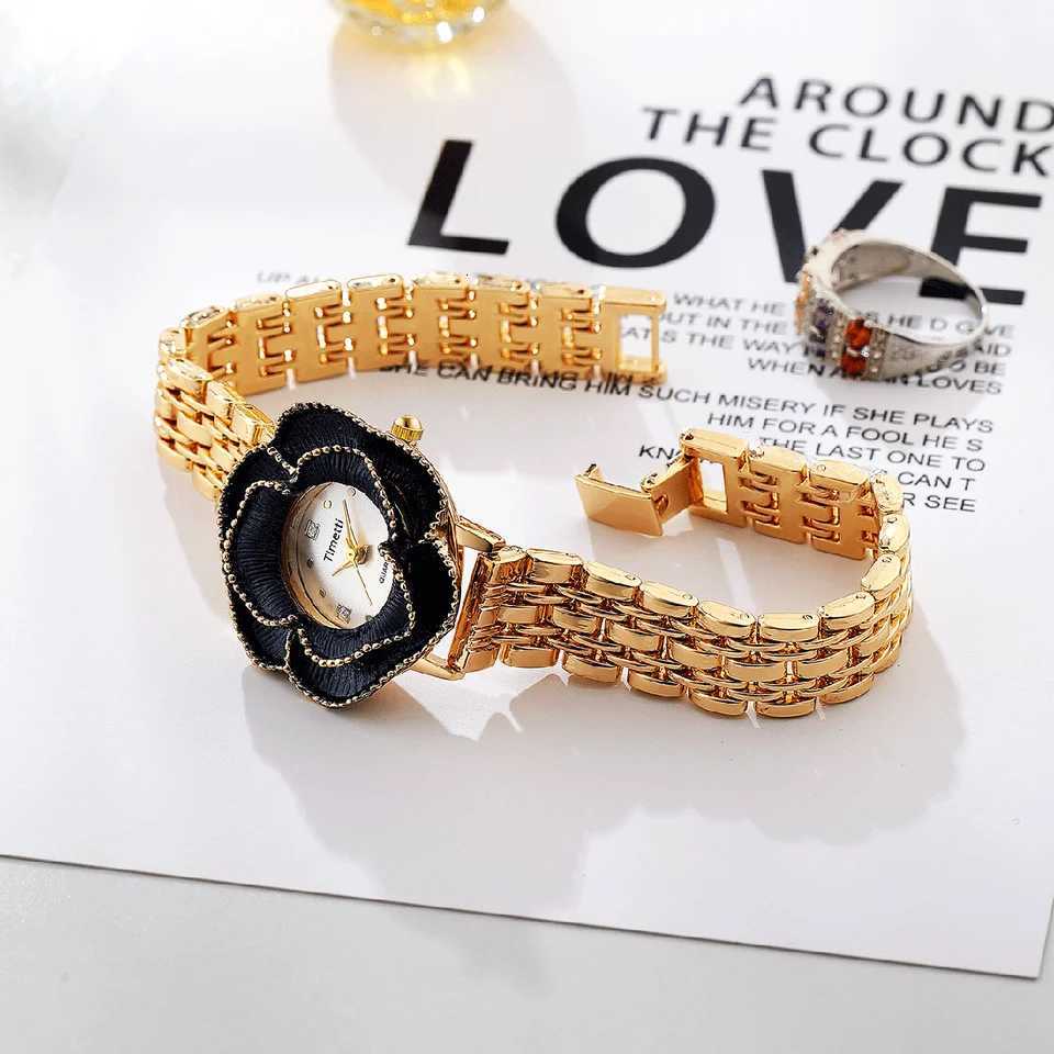 Fashionable ThreeDimensional Art Camellia Decoration Exquisite and Versatile Light Luxury Quartz Suitable for Daily Wear or as a GiftXJ251021