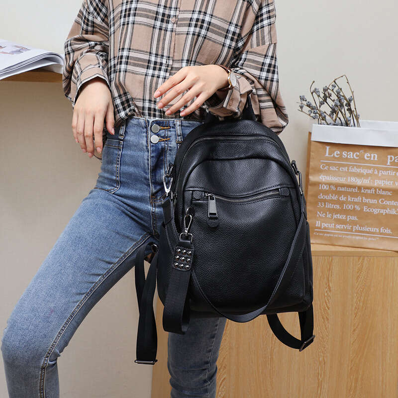 New Large Capacity Genuine Leather Women S Fashion Trendy School Backpack Bag High Quality
